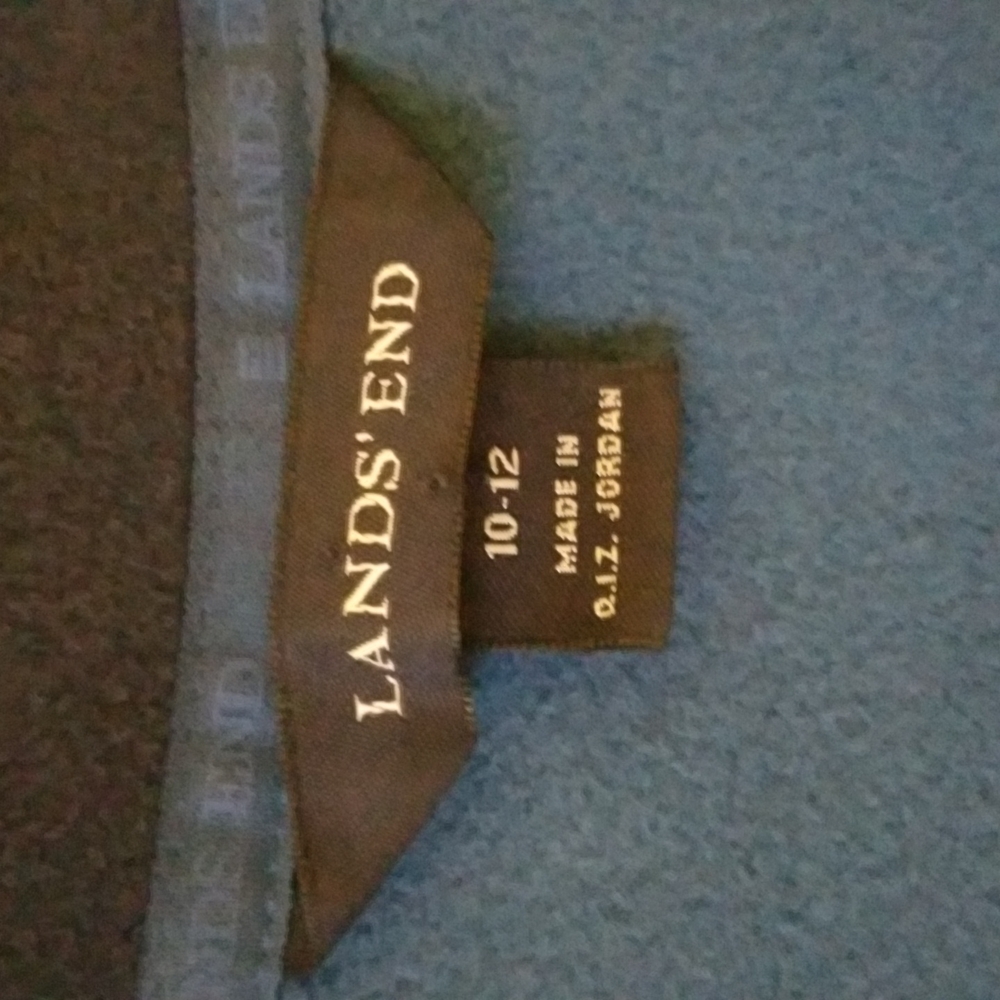 3/$15 or 5/$25 Lands' End Blue Soft Lightweight Fleece Vest Navy Collar Medium - Picture 5 of 8